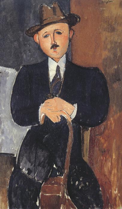 Amedeo Modigliani Seated Man with a Cane (mk39) oil painting image